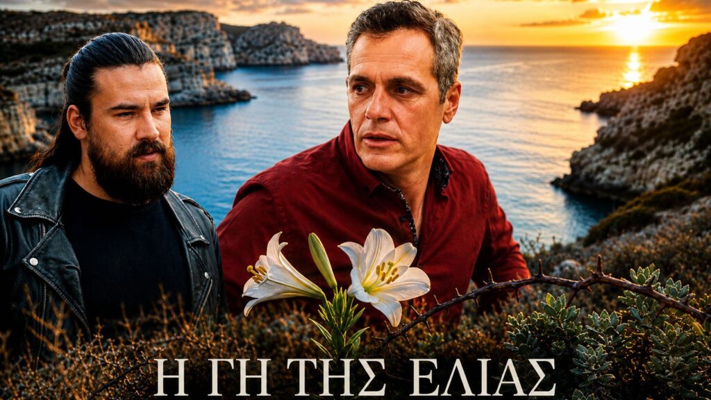 Σκηνή από Η Γη της Ελιάς με Αντώνη και Παυλή σε σύγκρουση
