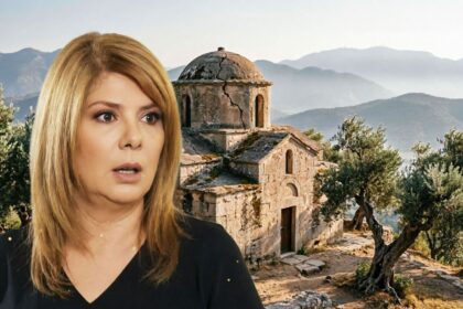 Στιγμιότυπο από την κηδεία της Ασπασίας στη σειρά Η Γη της Ελιάς