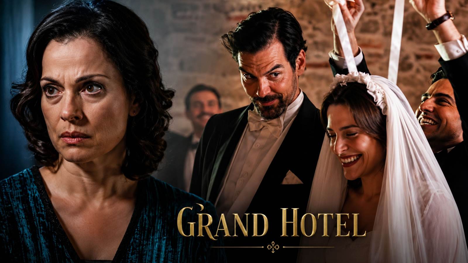 Στιγμιότυπο από τη σειρά Grand Hotel του ANT1 με την Αλίκη ντυμένη νύφη