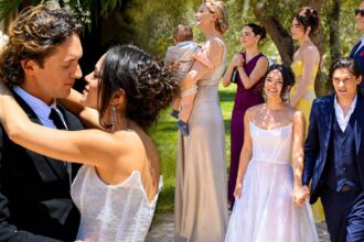 Στιγμιότυπο από το τελευταίο επεισόδιο της σειράς «Να μ' αγαπάς» με τον γάμο Ορφέα και Φωτεινής