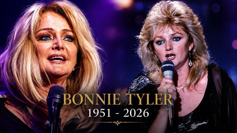 Η τραγουδίστρια Bonnie Tyler σε συναυλία, ερμηνεύει με το γνωστό βραχνό της ύφος