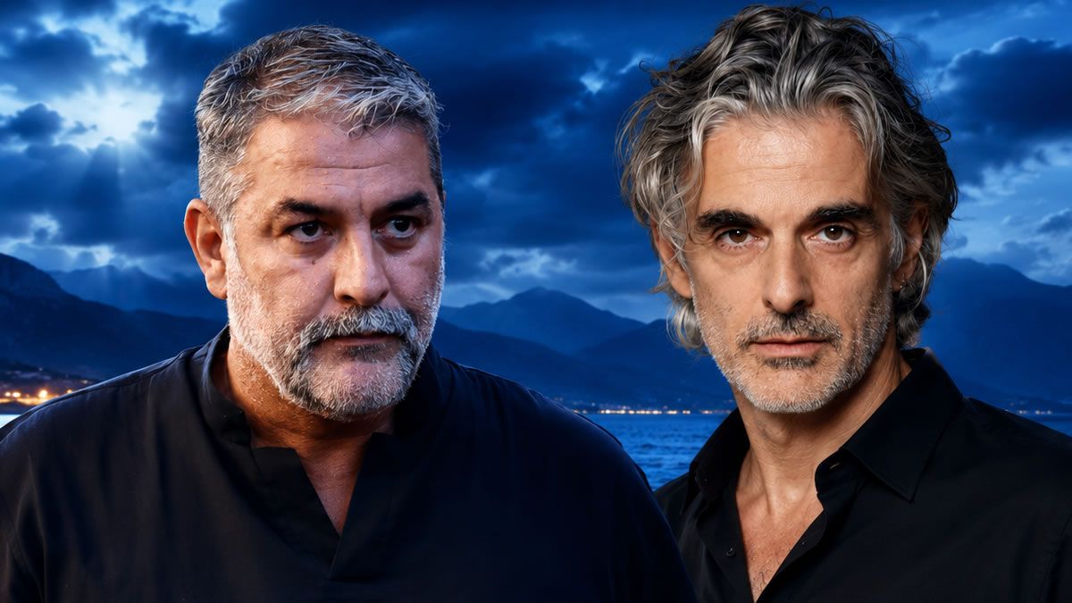 Οι συντελεστές της σειράς Δυο Μαύρα Πουκάμισα στα γυρίσματα στα Χανιά