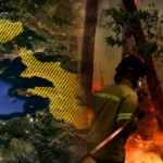 Πυροσβεστικά οχήματα και δυνάμεις κατάσβεσης επιχειρούν στη μεγάλη φωτιά στο Όρος Κανδήλι στη Δυτική Αττική.
