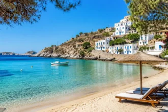Παραλία σε ελληνικό νησί ιδανική για last-minute απόδραση τον Δεκαπενταύγουστο.