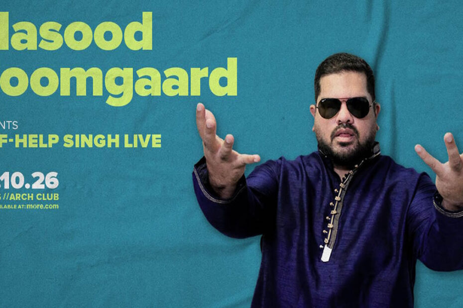 Ο Masood Boomgaard ως Self-Help Singh στη stand-up παράσταση που παρουσιάζεται στο ARCH της Αθήνας στις 9 Οκτωβρίου.