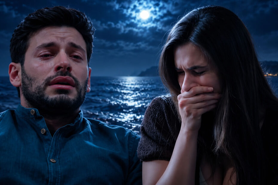 Ο Άγγελος και η Εύα στις «Μπλε Ώρες» λίγο πριν ο καβγάς για την έκτρωση οδηγήσει σε μια προσπάθεια συμφιλίωσης και σε επίθεση.
