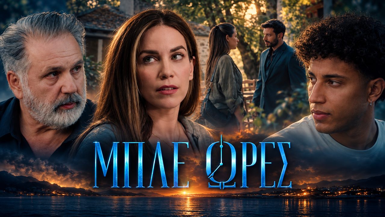 Ο Ιεροκλής Μιχαηλίδης ως Φίλιππος και ο Γιάννης Ποιμενίδης ως Πέτρος στη σειρά Μπλε Ώρες του ΣΚΑΪ.